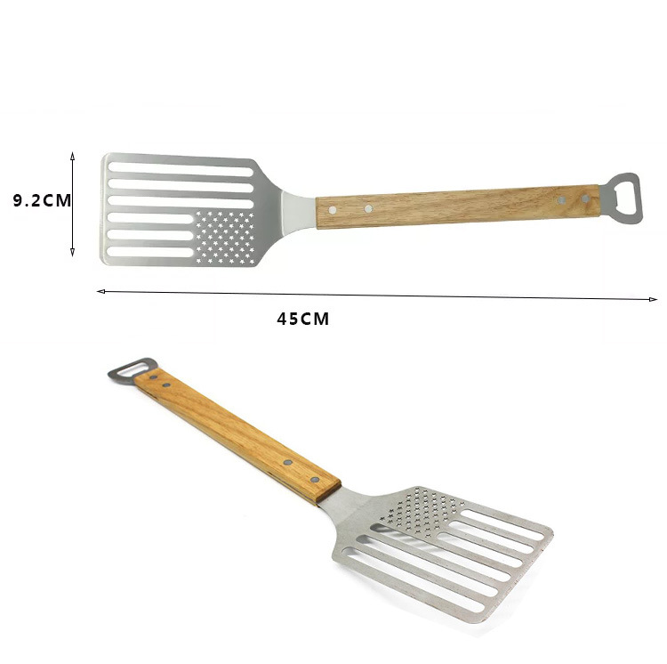 Stainless Steel BBQ Spatula With Wooden Handle 2