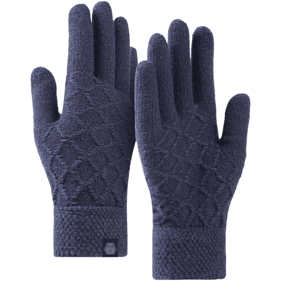 Adult Stretch Diamond Lattice Cable Knit Gloves with 4