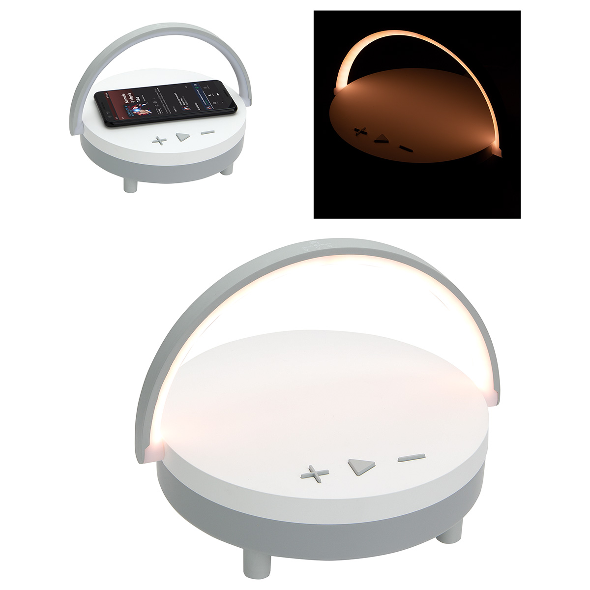 Archway Wireless Speaker with 5W Wireless Charger + Touch Light 10