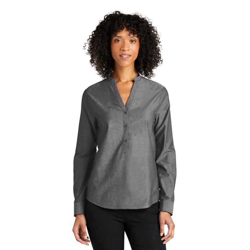 Port Authority Ladies Long Sleeve Chambray Easy Care Shirt 13