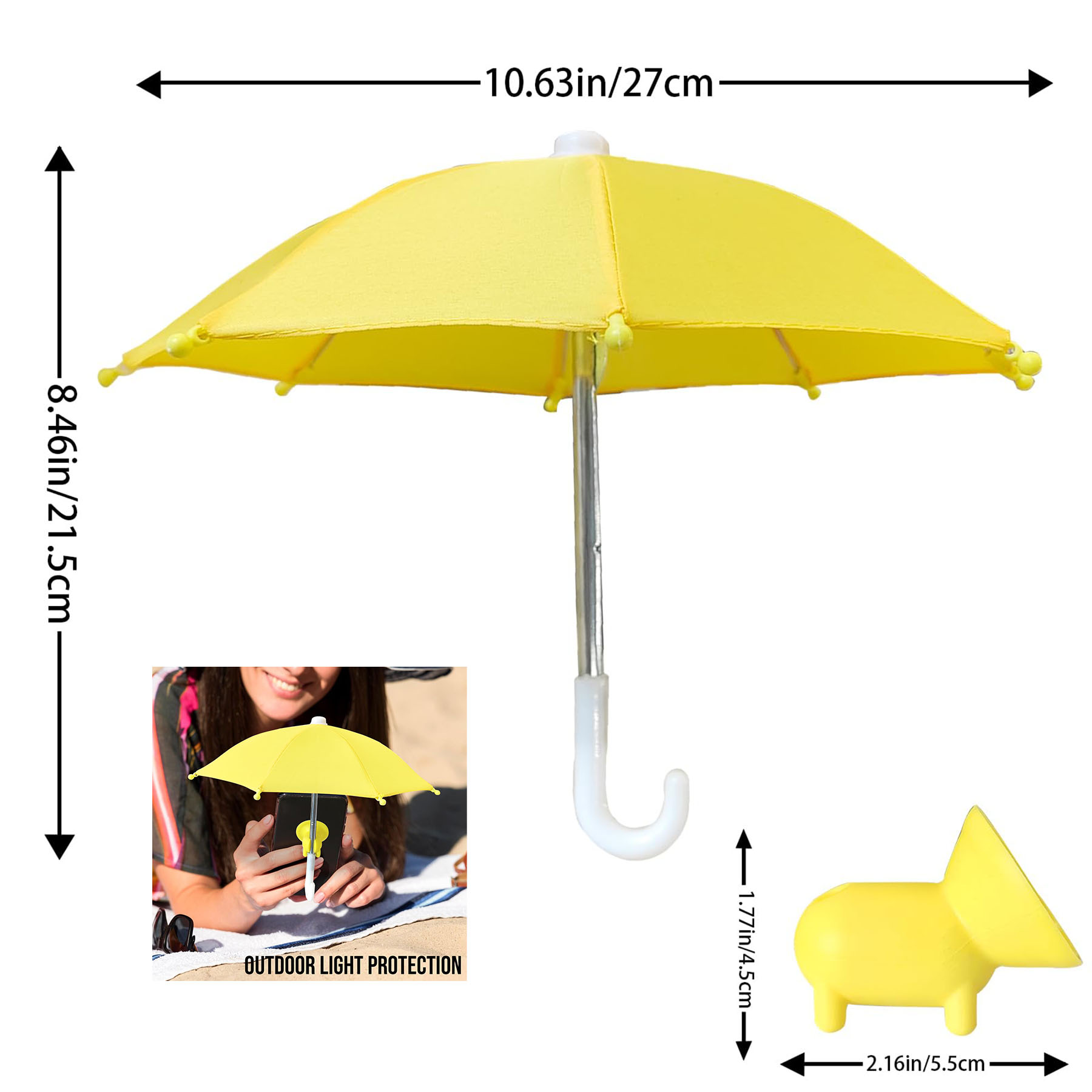Phone Umbrella for Sun with Suction Cup Stand 2