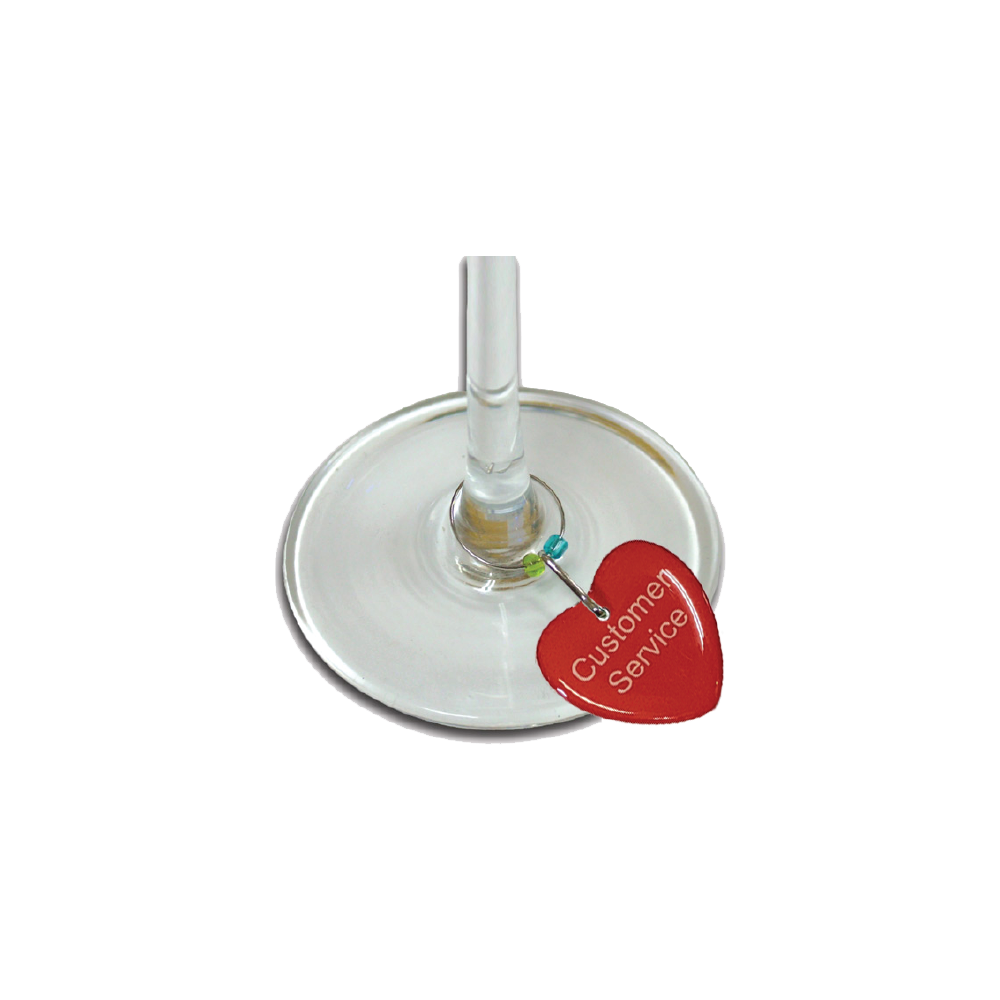 Wine Glass / Coffee Mug Charm with single sided custom shape from 1.1 - 2 Sq. In.