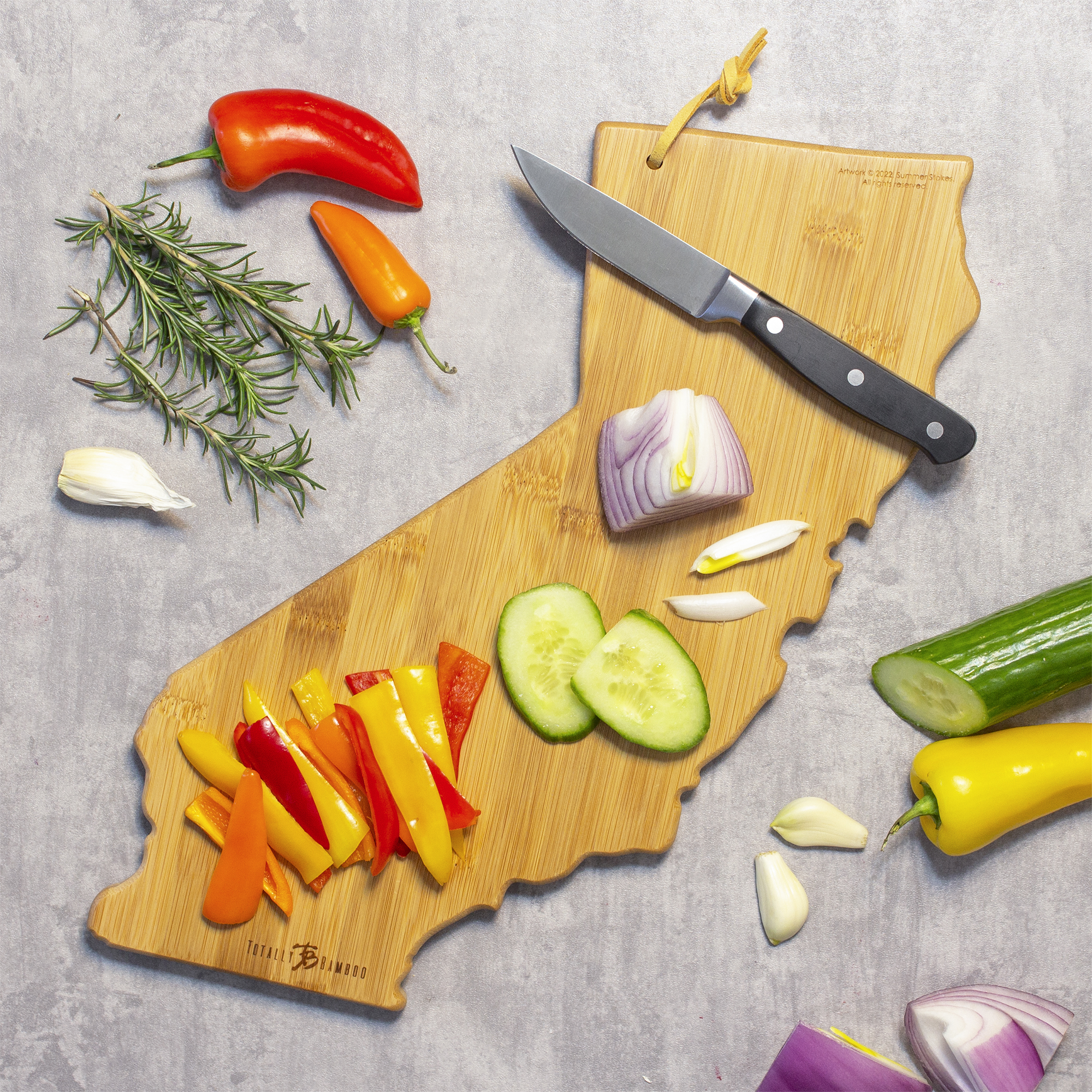 California State Shaped Cutting and Serving Board with Artwork by Summer Stokes 5