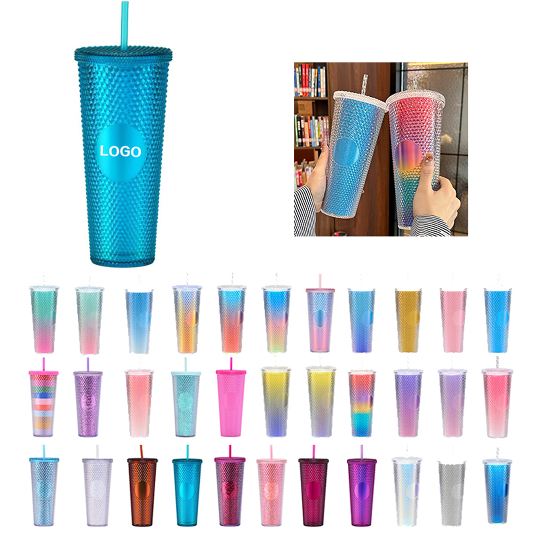 24oz Plastic Durian Cup with Straw 7