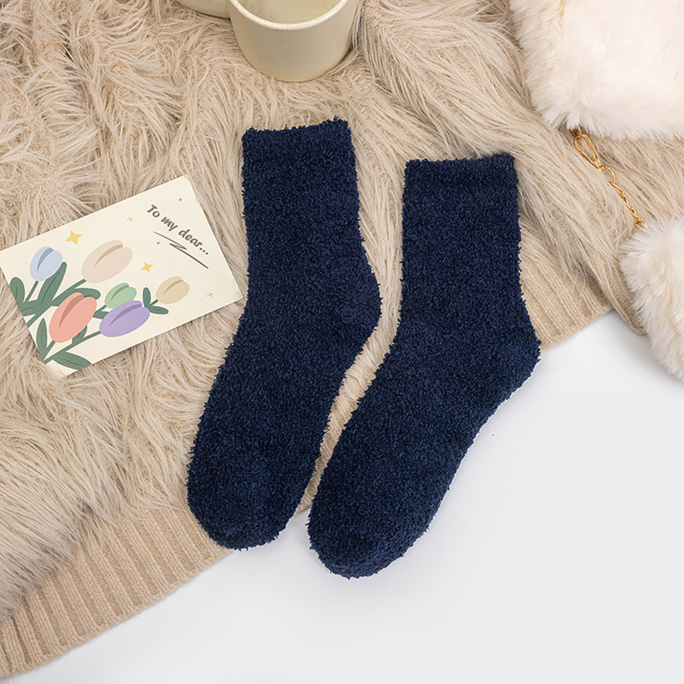 SOFT FUZZY SOCKS WITH FULL COLOR PATCH 2