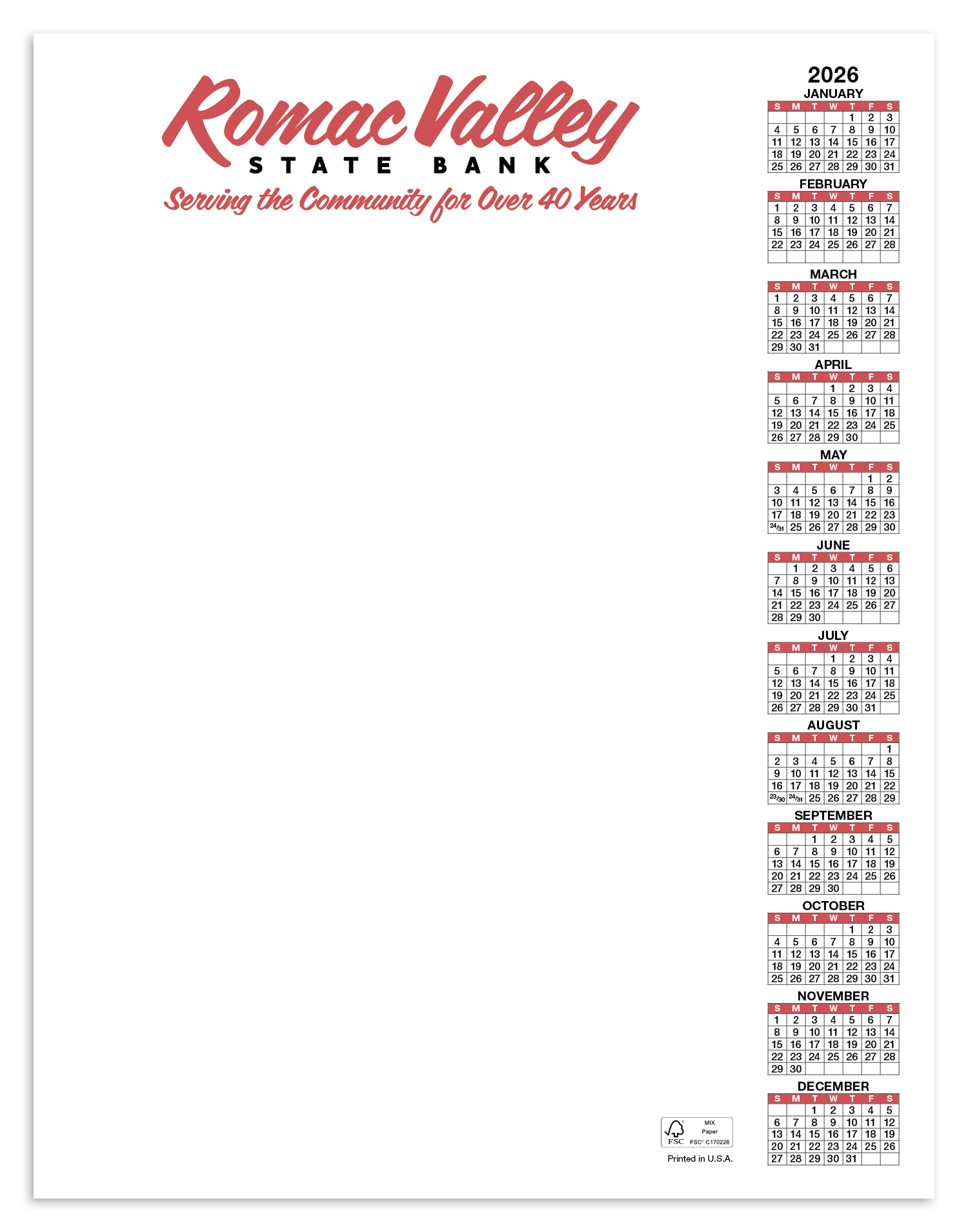 Skinner & Kennedy® Scratch Pad Calendar 16