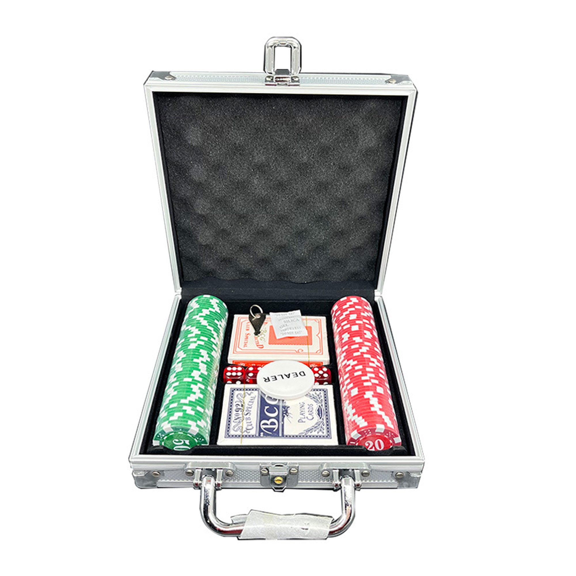 100Pcs Texas Chips Dice Poker Set with Box, Casino Quality 3