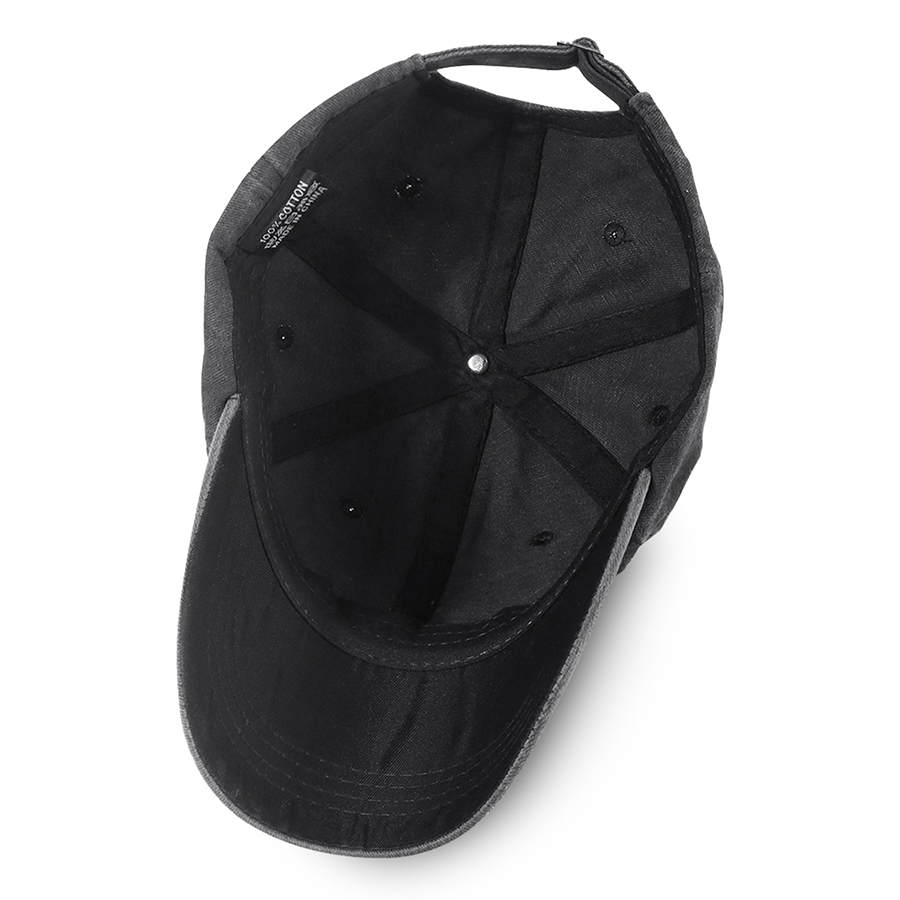 Stock Washed Cotton 6-Panel Baseball Cap w/ D-Ring Metal 27