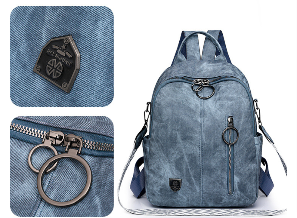 Multi-purpose Soft Leather Backpack Retro Korean-style 9