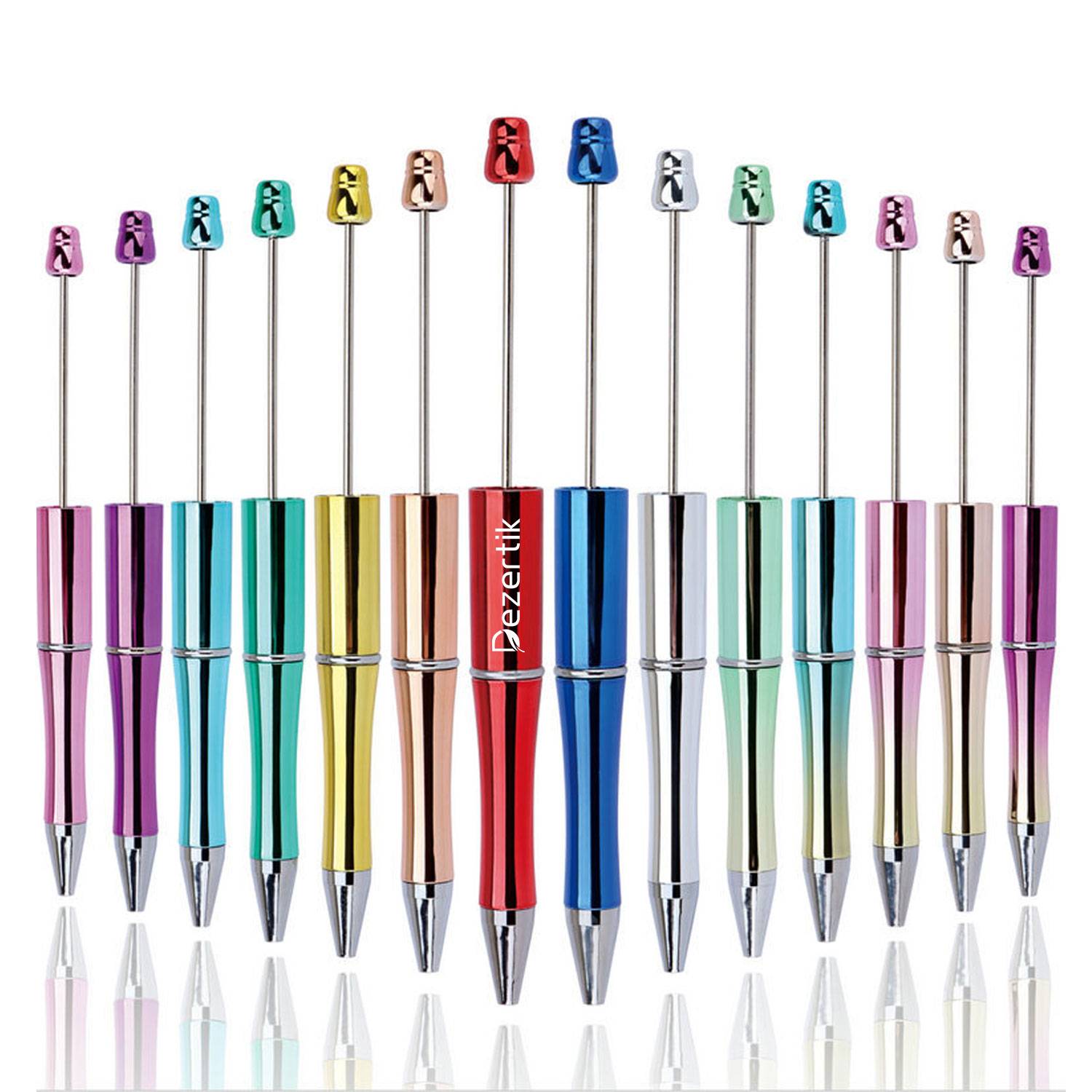 Customized Electroplated Plastic Beaded Ballpoint Pen
