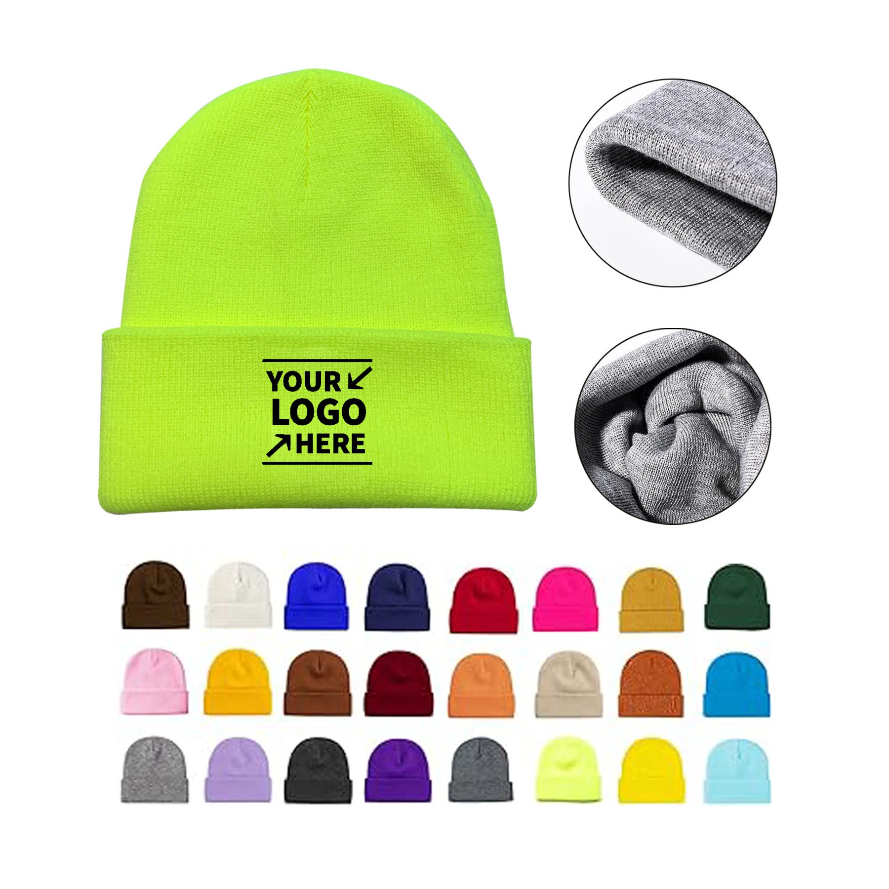 12" Acrylic Knit Beanie for Sportsman