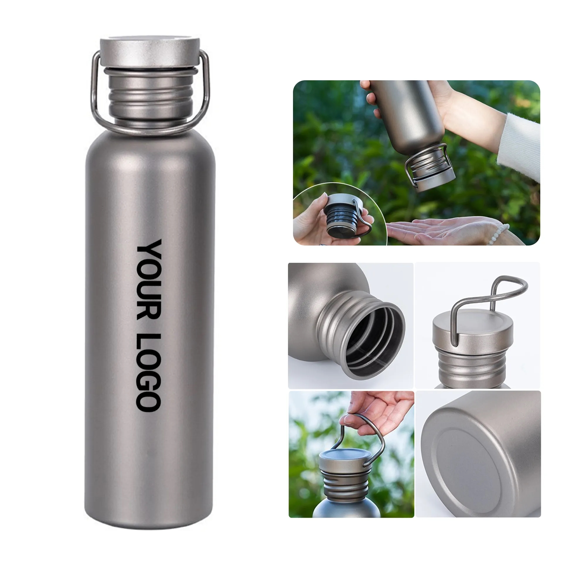 20 oz Pure Titanium Sports Water Bottle Lightweight 3