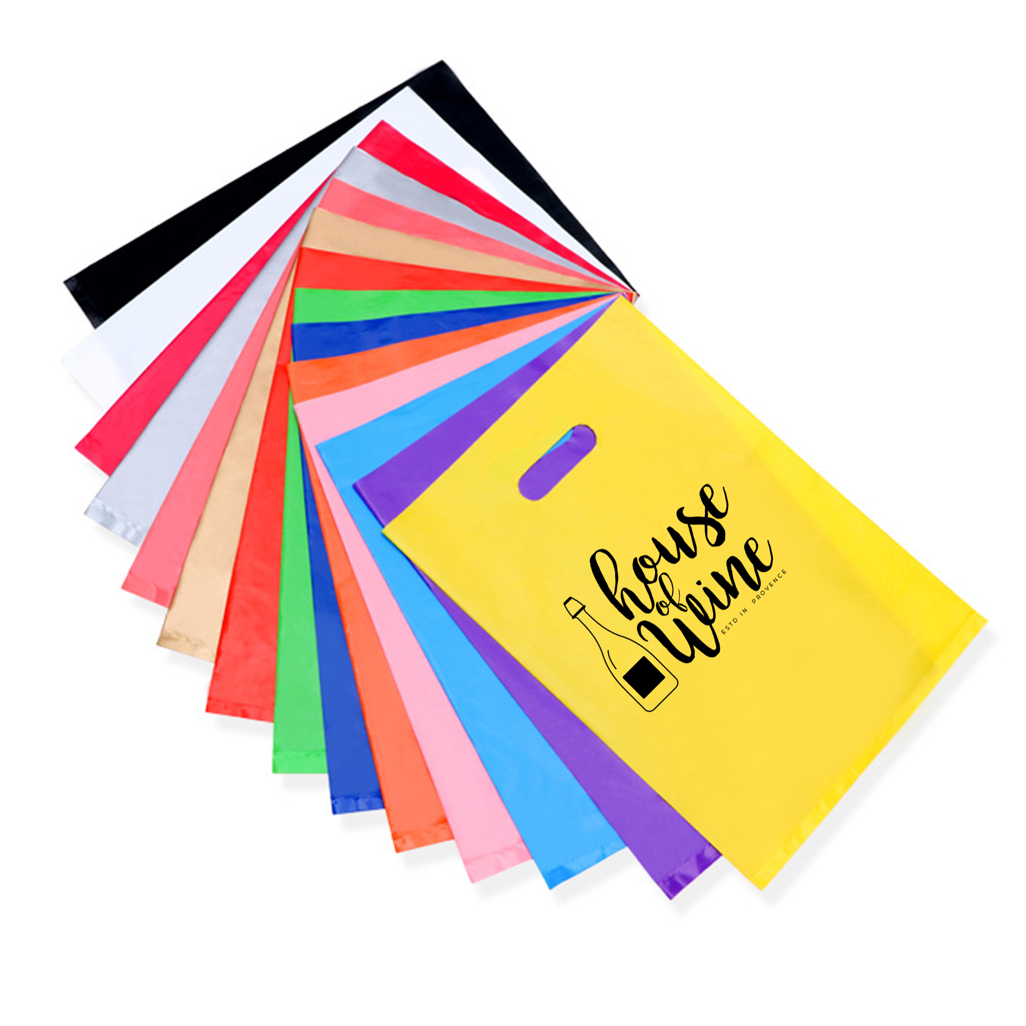 Die Cut Soft PE Plastic Handle Shopping Tote Bag 5