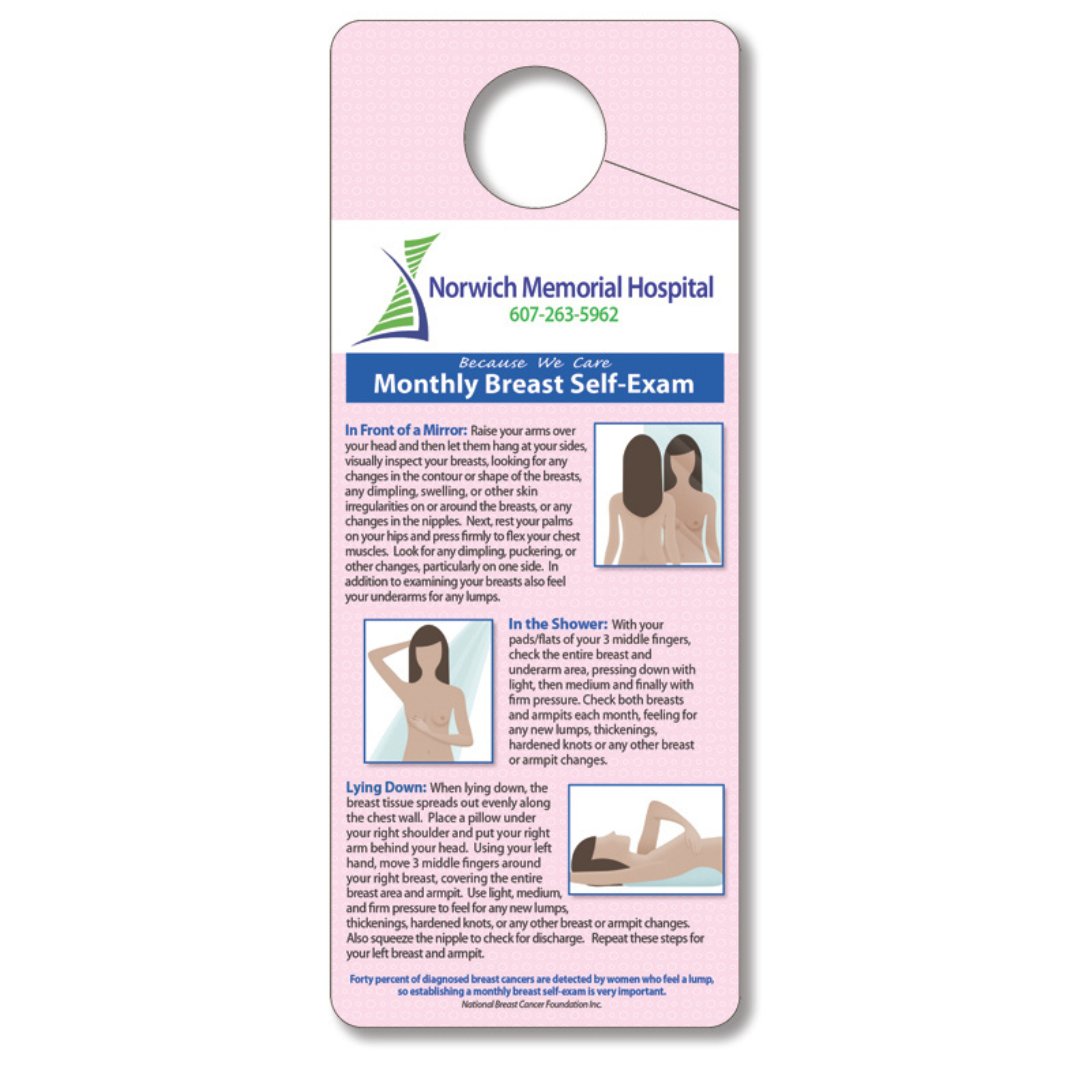 Breast Self Exam Hang Tag (Full Color) 1