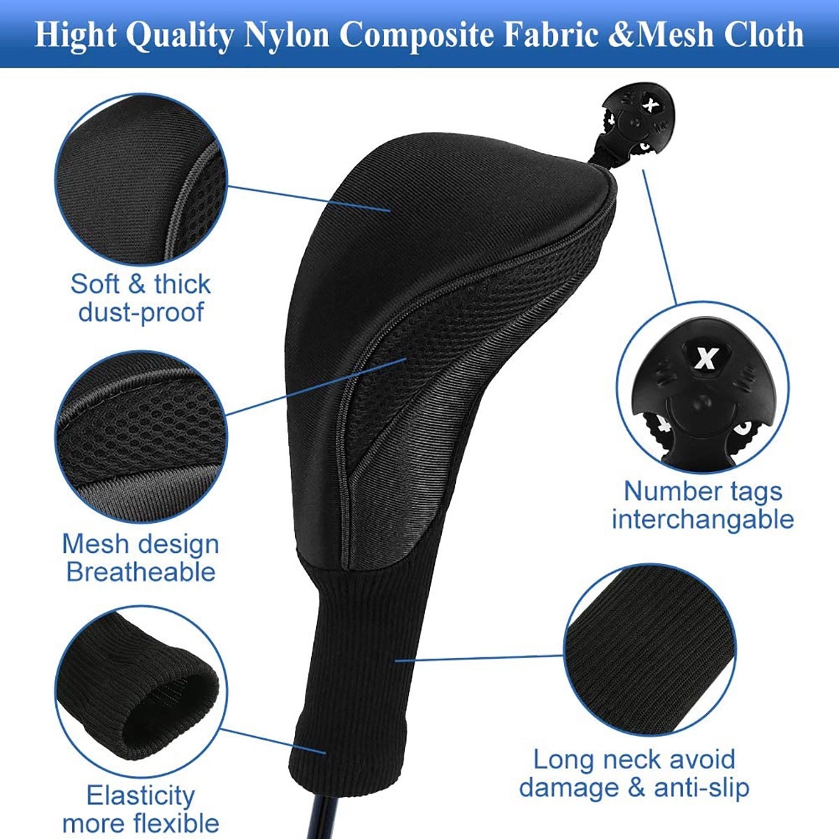 3pcs/Set Golf Club Head Covers 4