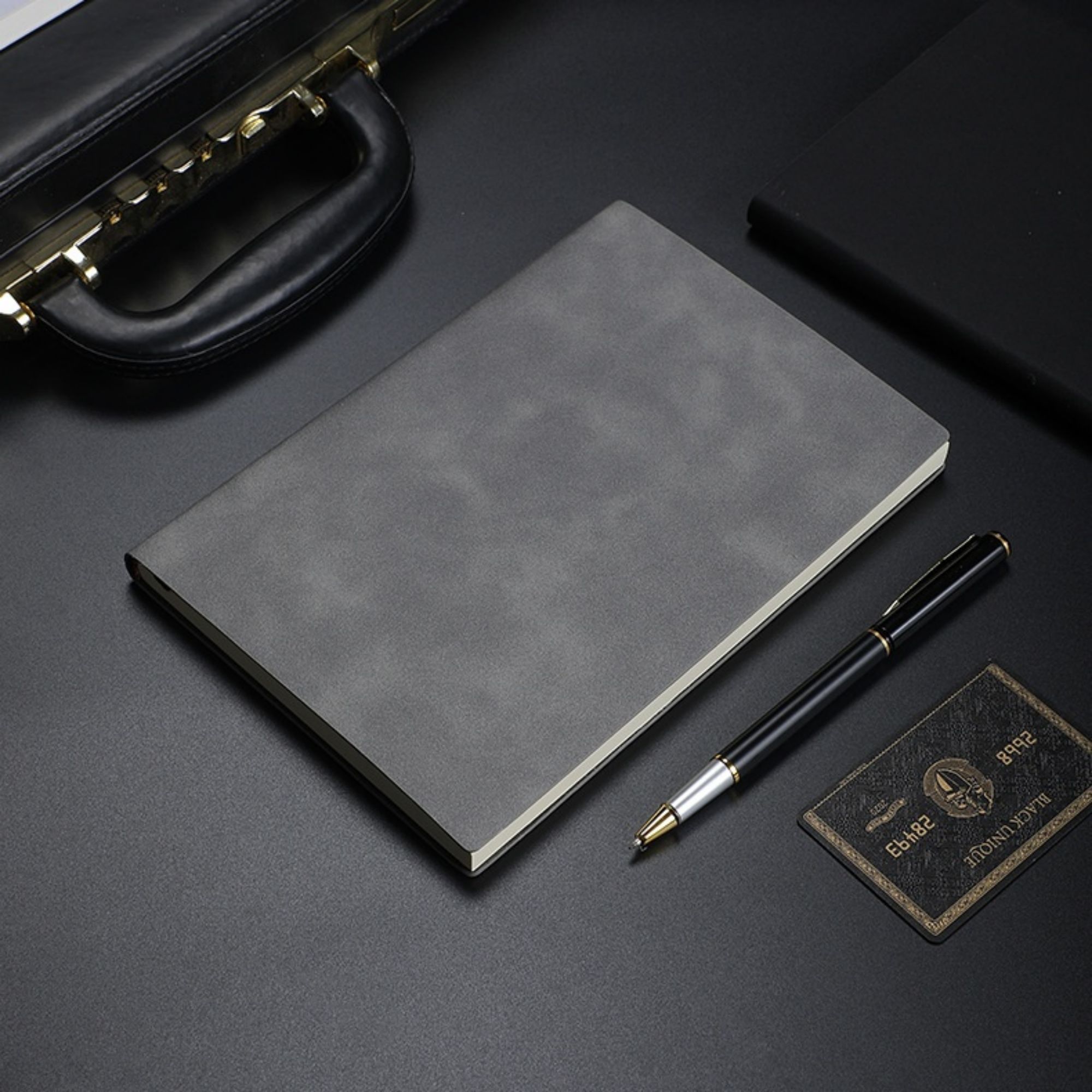 5.8"x8.3" 200 Pages Classic Notebook With Leather Cover 1