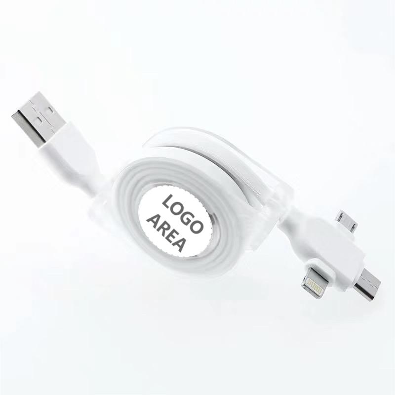 3 in 1 Data Connection Charging Retractable Cable 3