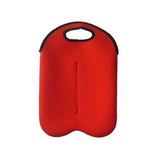 Neoprene Dual Color 2 Bottle Wine Bag With Cutout Handles 35