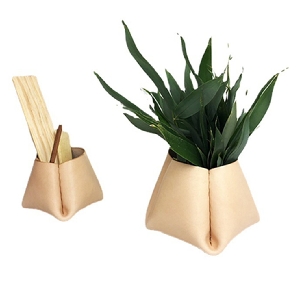 Leather Flower Plant Pot Bag 6