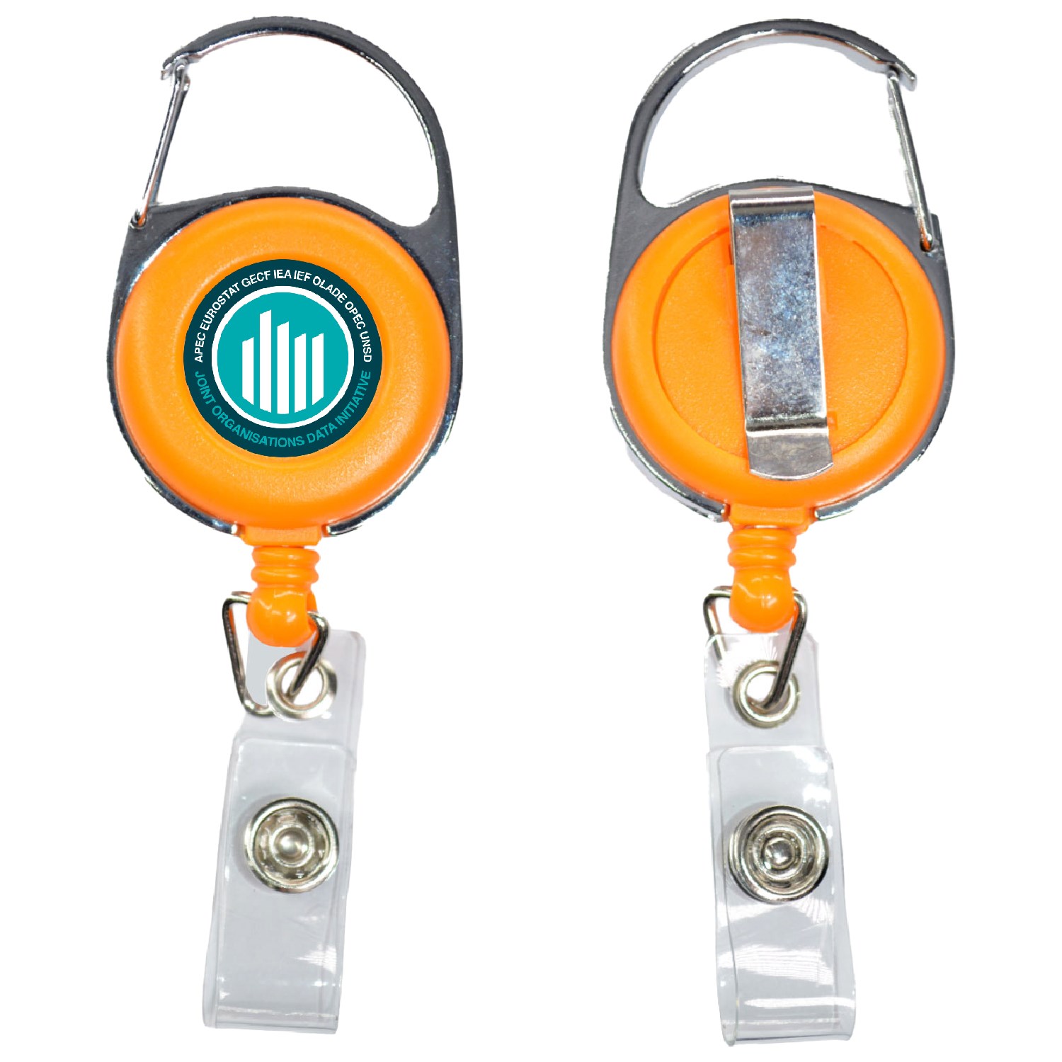 Retractable Carabiner Round Badge Reel w/ Belt Clip 4