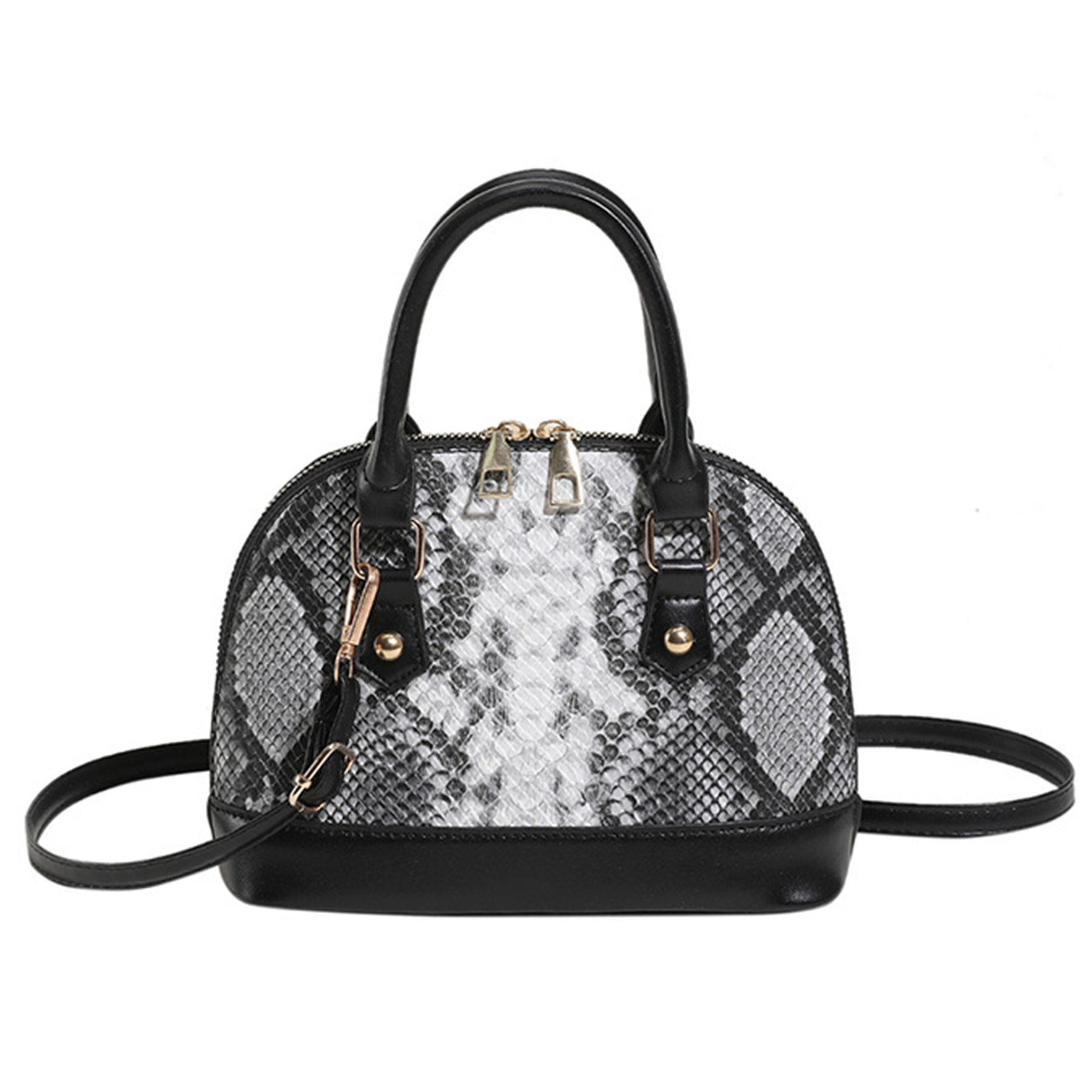 PU Contrasting snakeskin one-shoulder cross-body bag 7