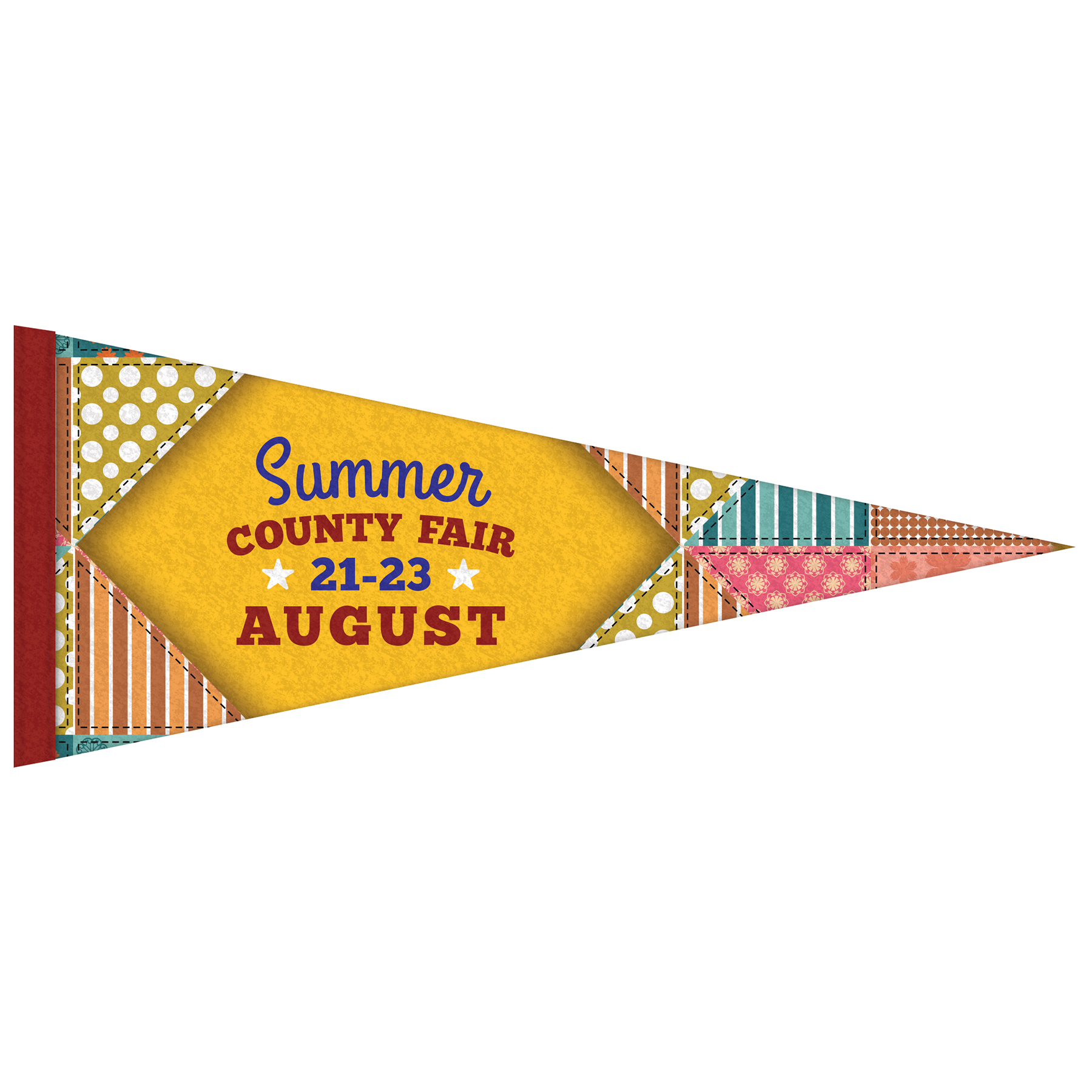 5" x 12" Custom Printed Soft Felt Pennant 4