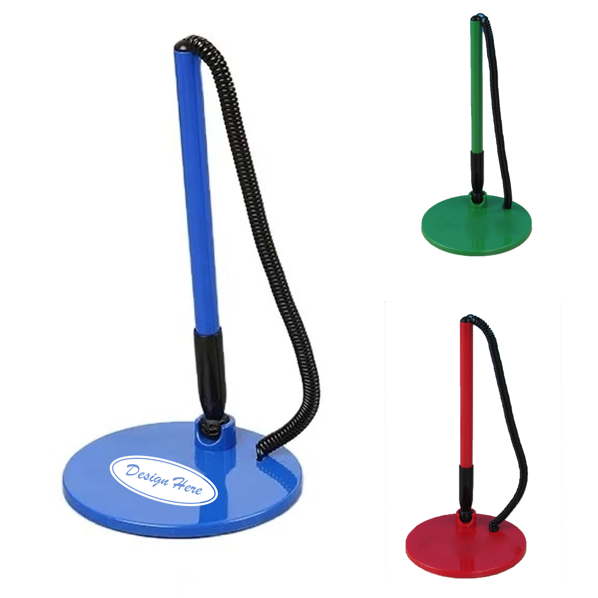 Round Fixed Desk Pen with Spring for Service Windows and Banks 2