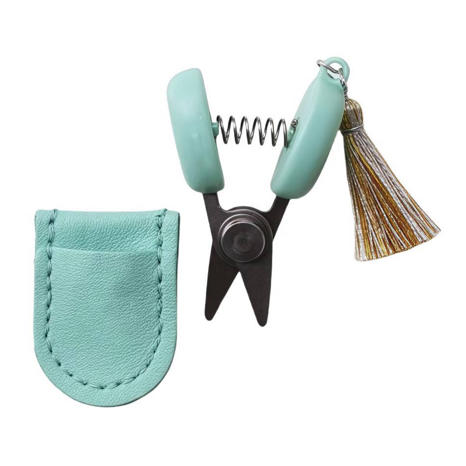 Mini Portable Scissors with Stylish Leather Pouch 1