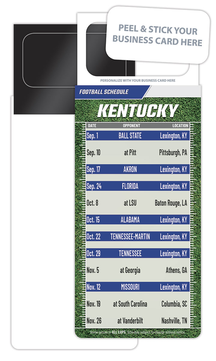 Pro Football Schedule Magnet - Peel and Stick Business Card (3.5x9)