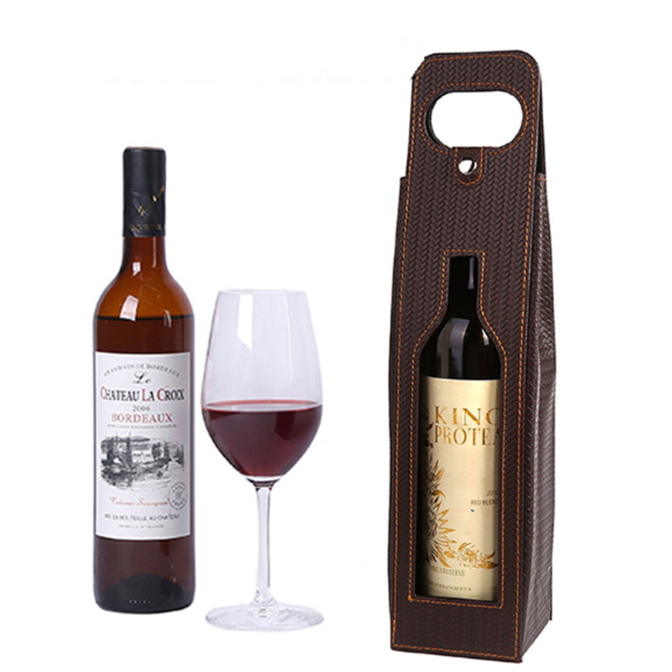 Noble little diamond grain wine bag Wine Carrying Tote Bag 3