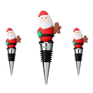 Adorable Santa Claus PVC Wine Cork Bottle Stopper 3