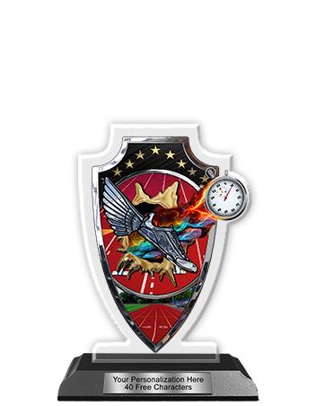 Acrylic Trophy: 6" Arrow Head, Track & Field Desig 2