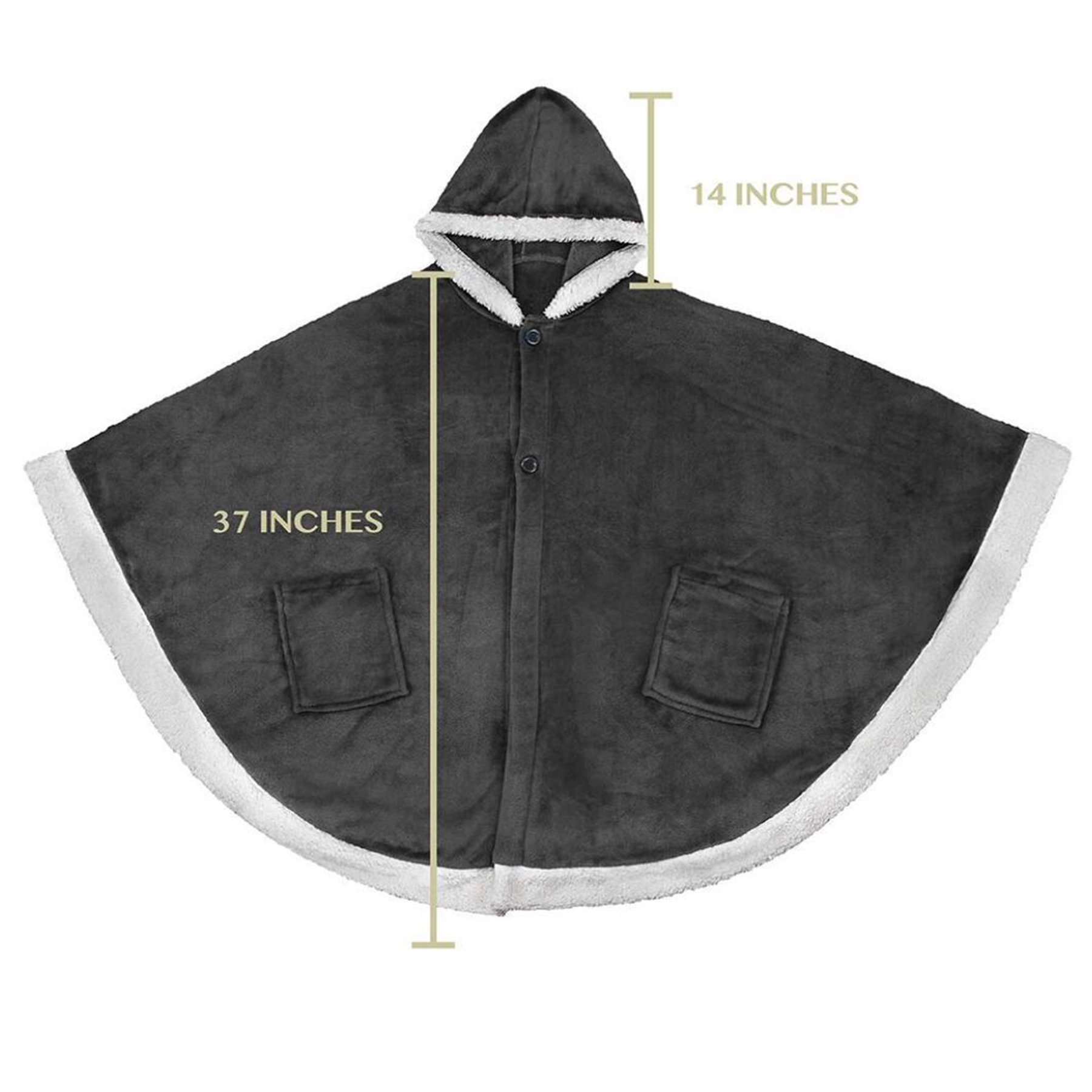 Poncho Hooded Blanket Wrap With Pockets Sherpa Fleece 6