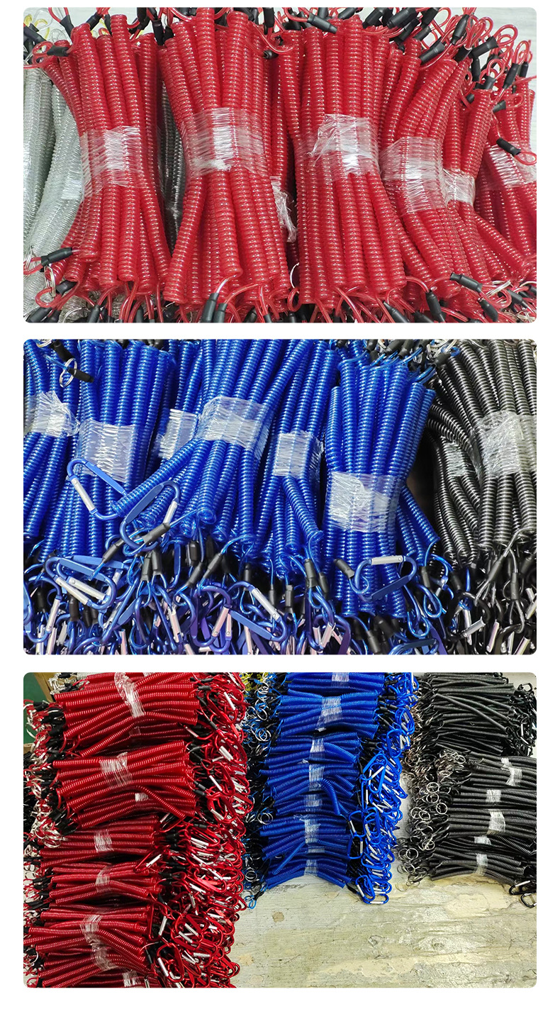Retractable Safety Coiled Lanyard with Aluminium Alloy Carabiner Clip 8