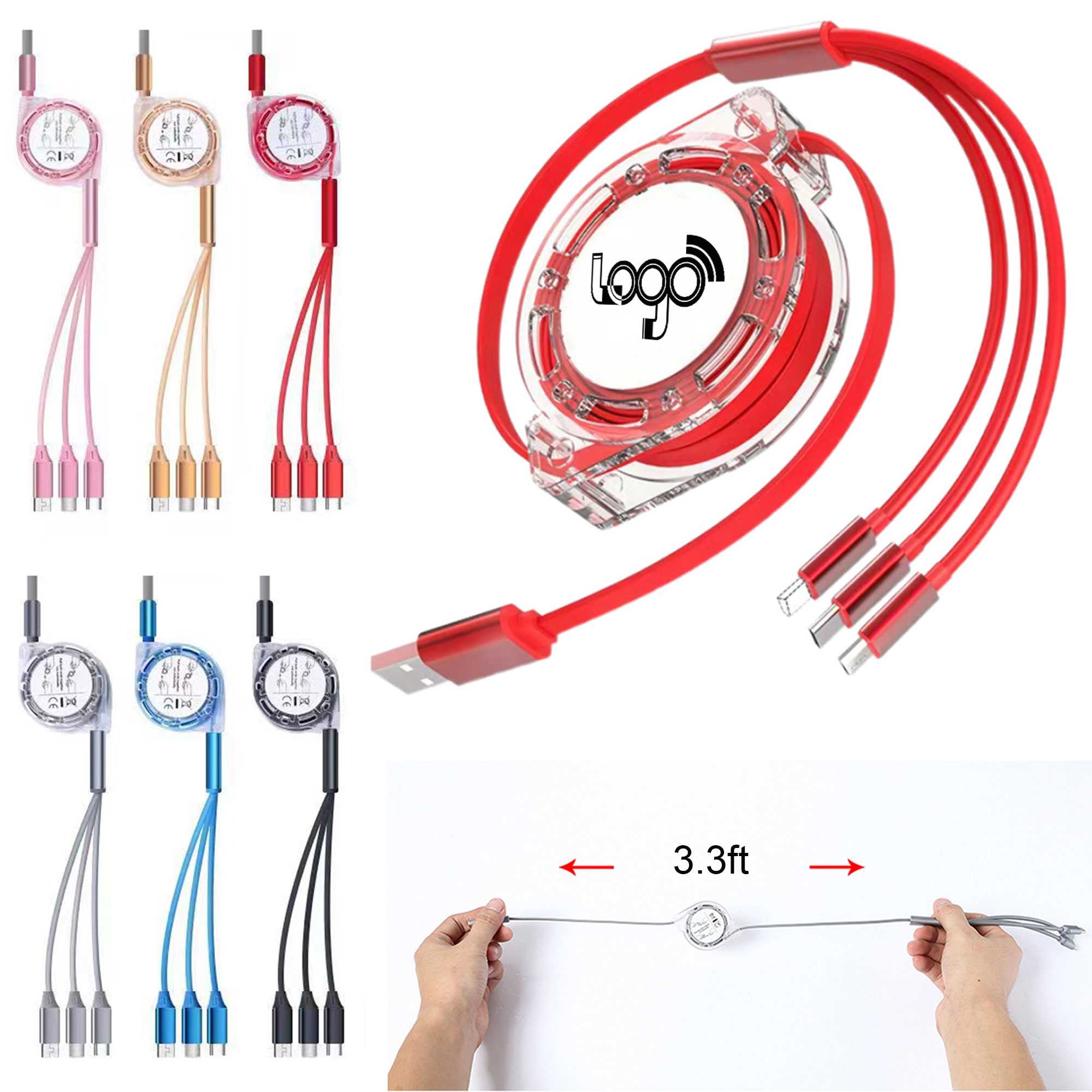 Retractable 3 in 1 Charging Cable 1