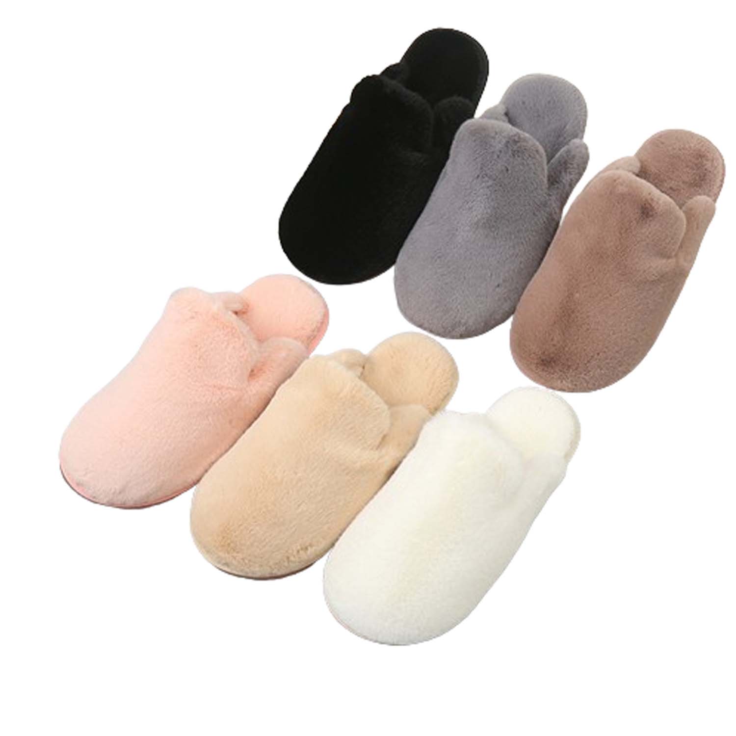 Winter Pure Color Fuzzy Slippers 6