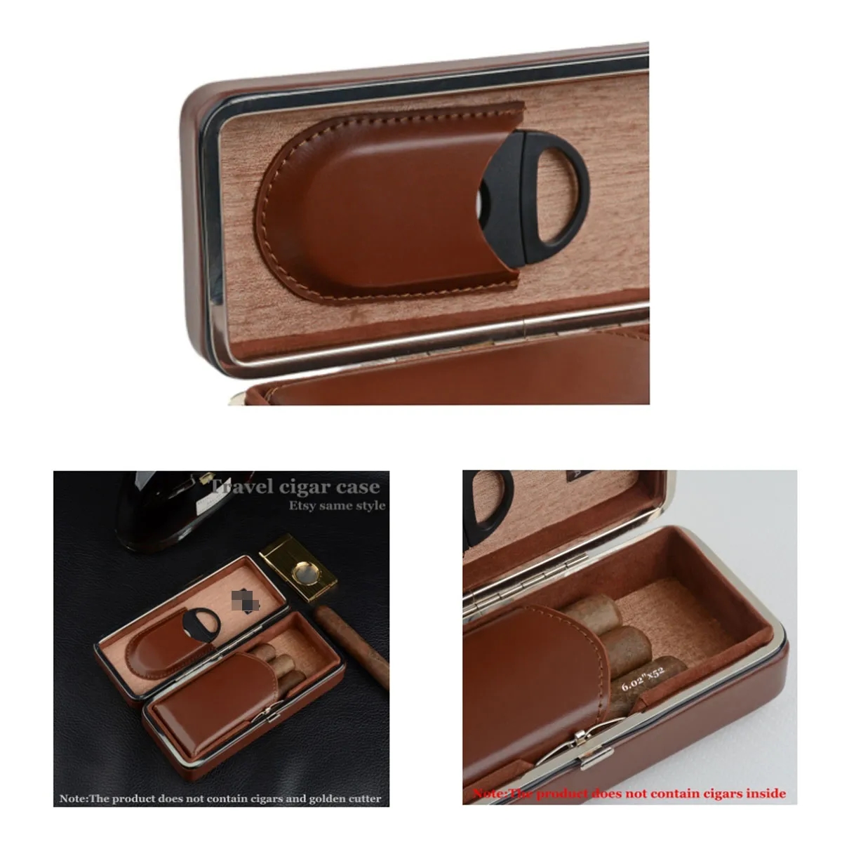 Leather portable durable Cigar box 3