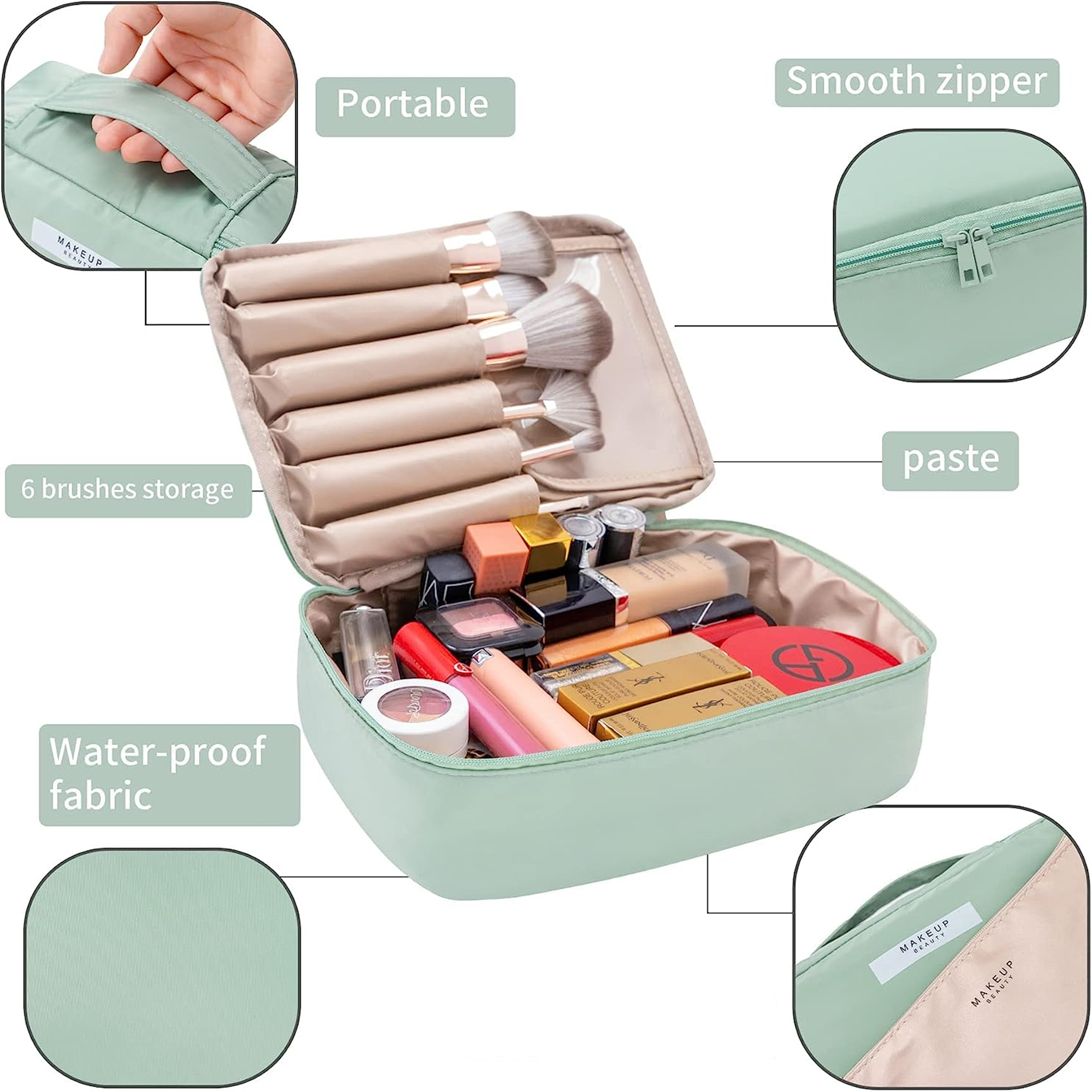 Cosmetic Travel Makeup Bag With Handle 3