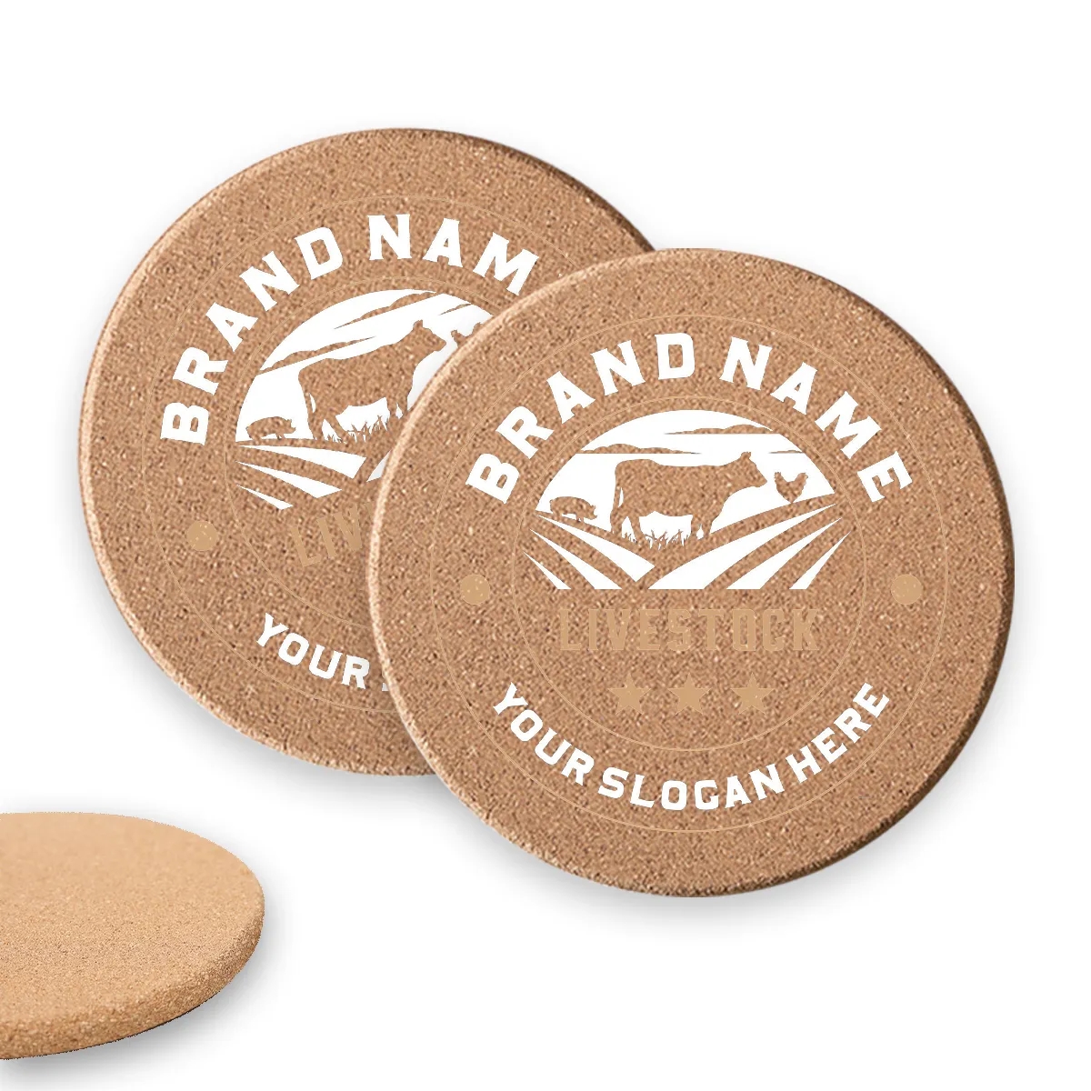 Cork Coasters High Density Heat Resistant Sustainable 4