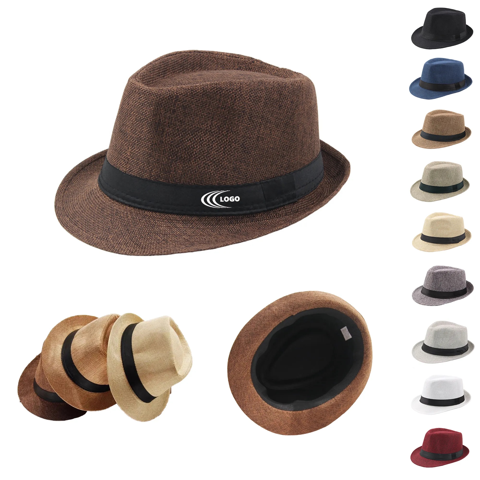 Classic Straw Fedora Hat MOQ 20pcs 5