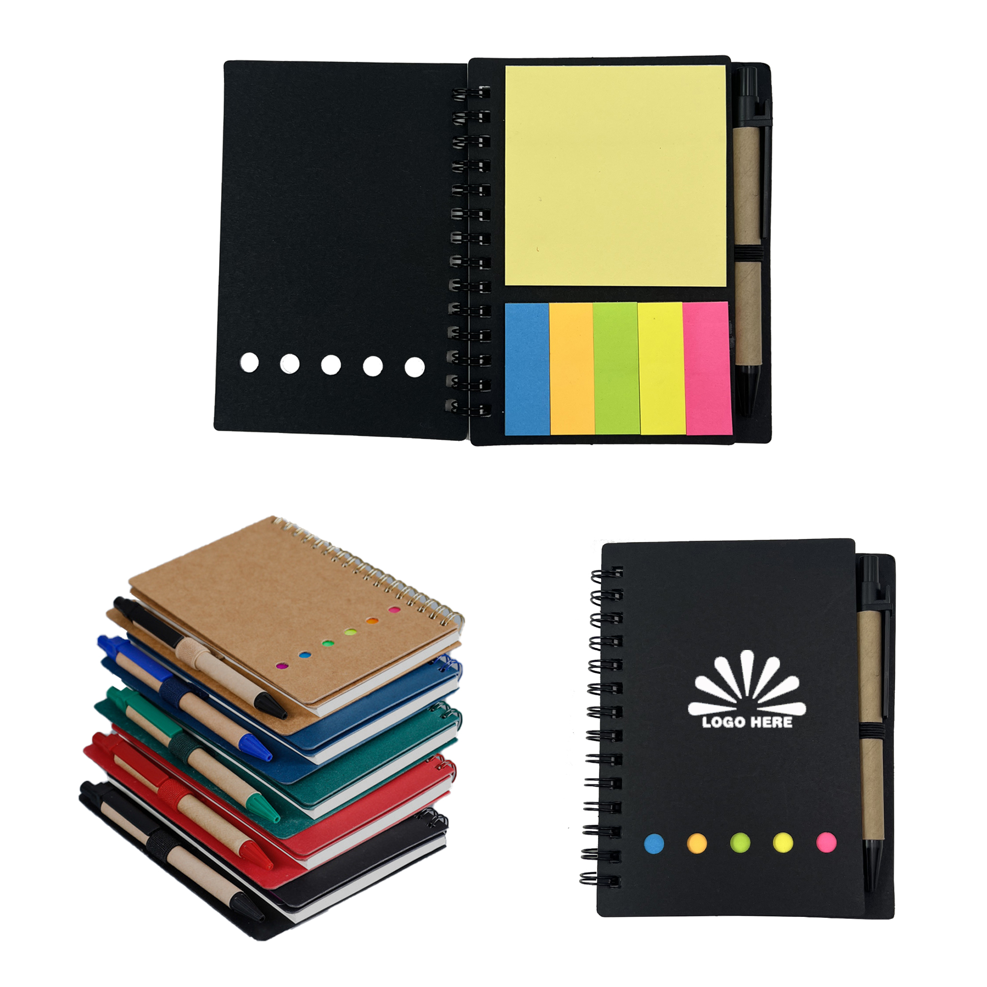 Spiral Notebook With Sticky Notes And Flags 2