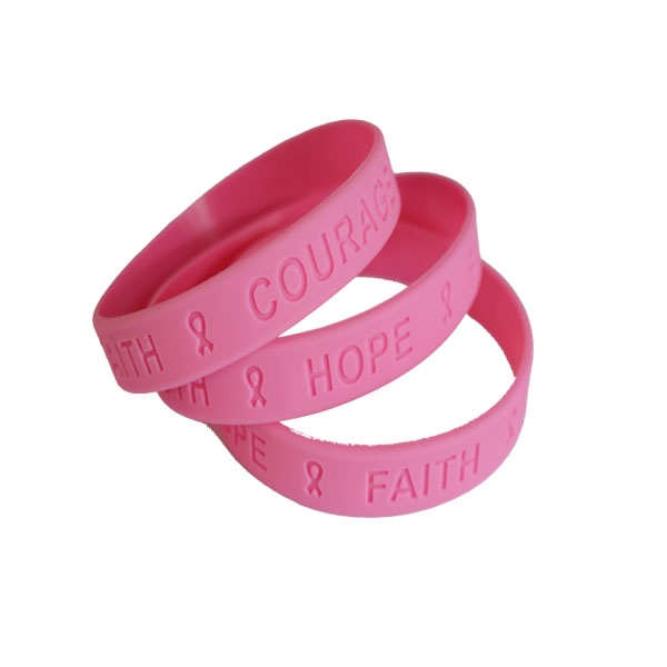 1/2" Debossed Silicone Bracelets 1