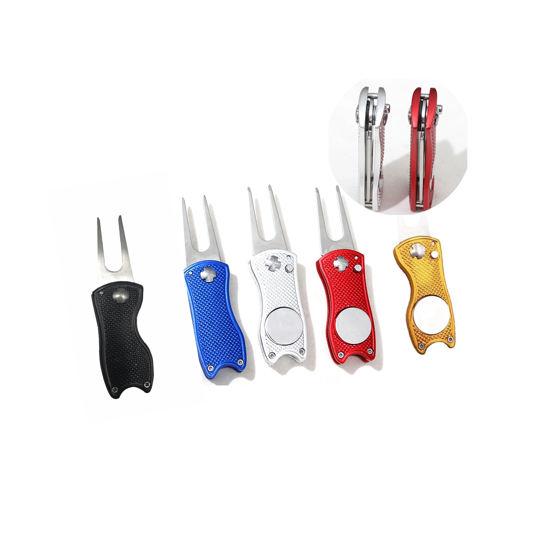 Golf Divot Repair Tool Foldable Stainless Steel Switchblade 1