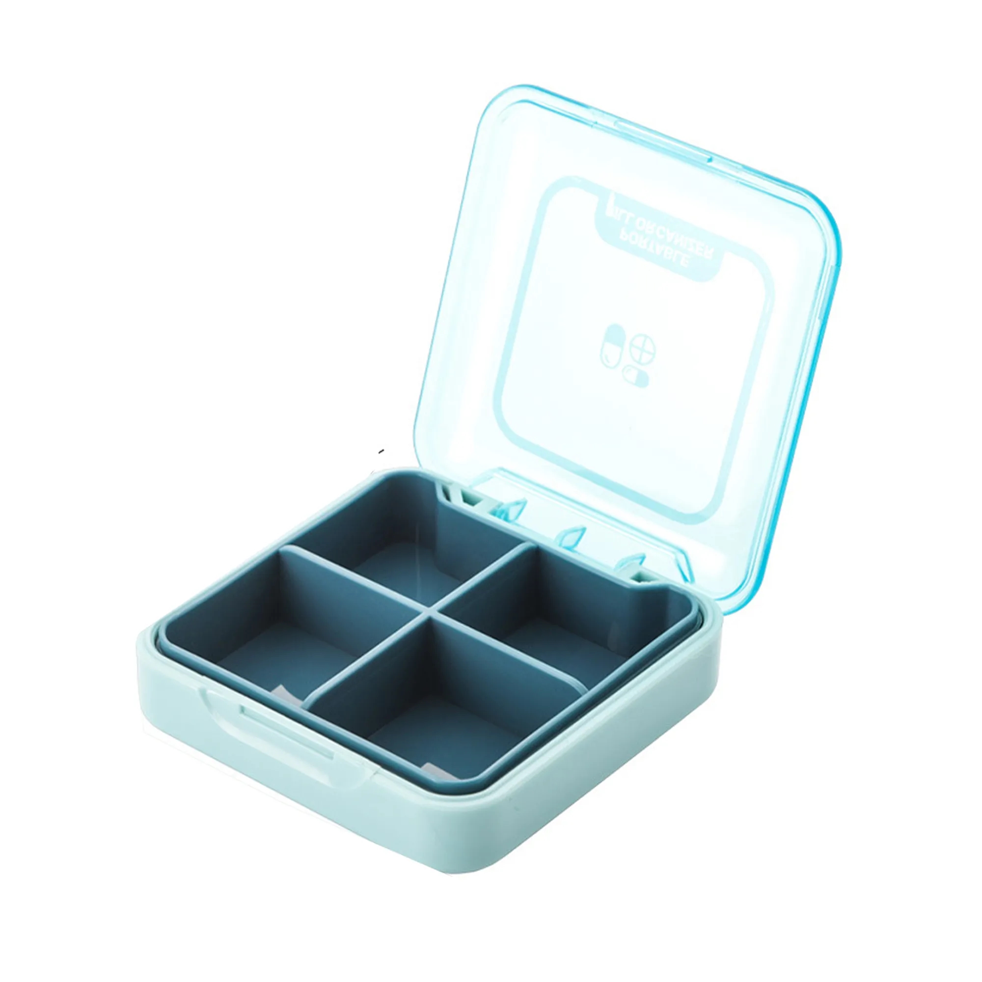 Portable 4-Compartment Pill Box for 3-Day Supply 1