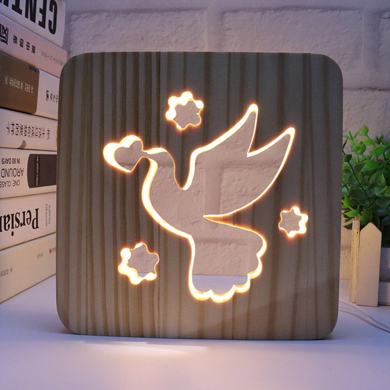 Solid Wood Bedside Lamp Craft Table Lamp 4