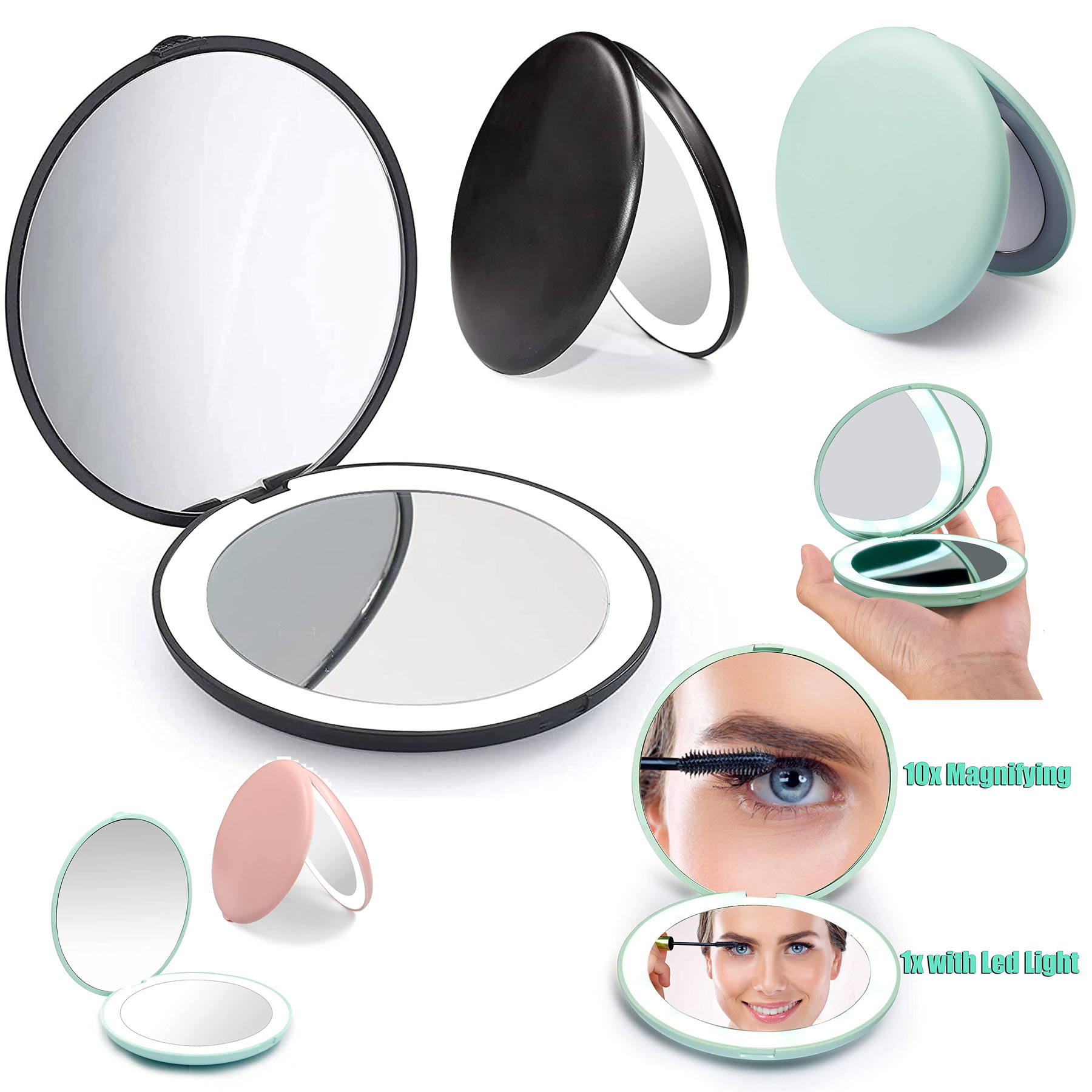 LED Lighted Travel Makeup Mirror