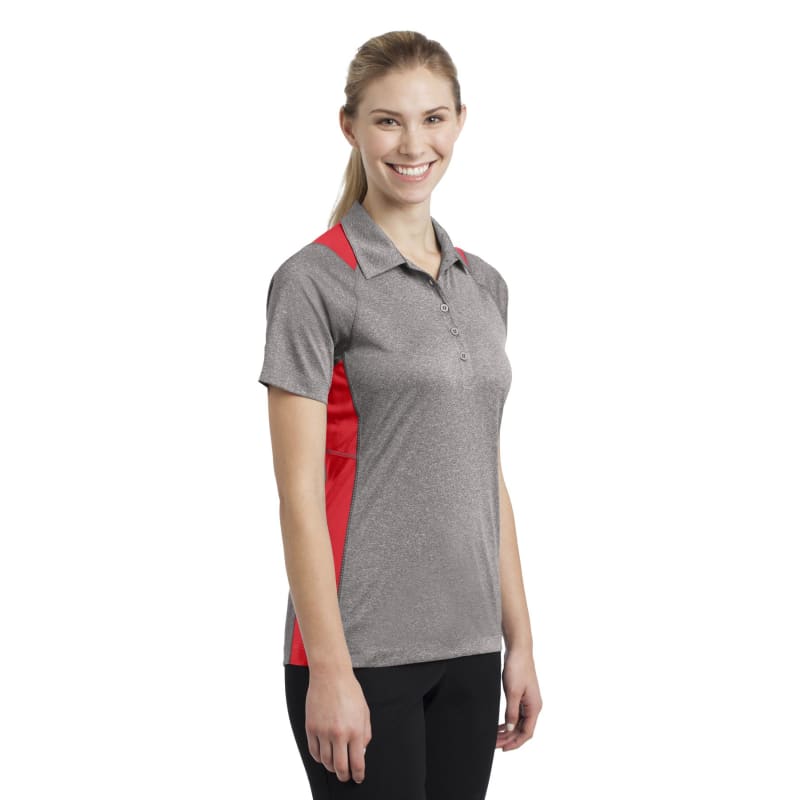 Sport-Tek Women's Heather Colorblock Contender Polo. 16