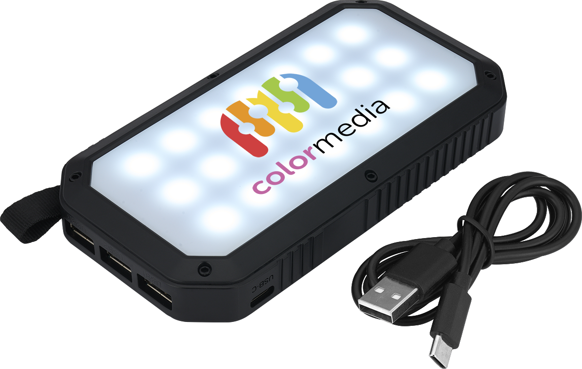 Trio Port Solar Charge LED Power Bank 8,000mAh 24