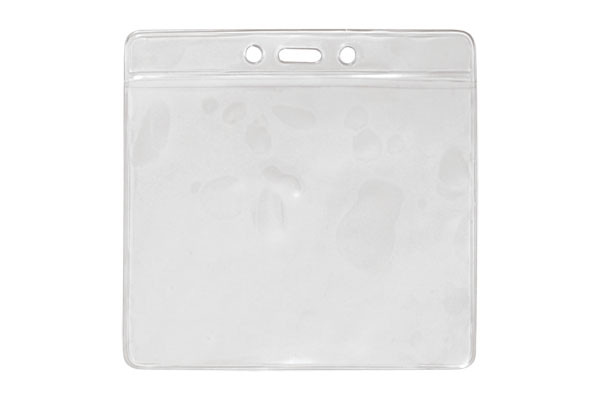 Vinyl Horizontal Top Load Badge Holder (4.76"x 4.49")(Clear) 2
