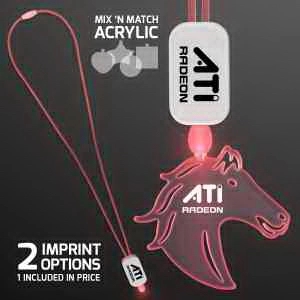 LED Neon Lanyards with Acrylic Horse Pendant 7